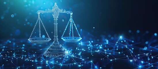 futuristic justice with technology data background