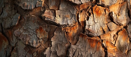 Detailed texture of palm tree bark captured in a closeup shot at the base of the tree.