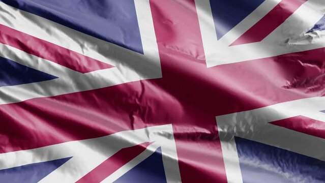 UK (United Kingdom) flag background realistic waving in the wind 4K video, for Independence Day or Anthem (Perfect Loop)