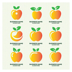 Apple logo icons set design template
