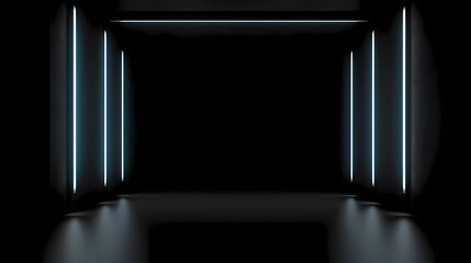 Obraz premium 3D space, light shining from above, empty room