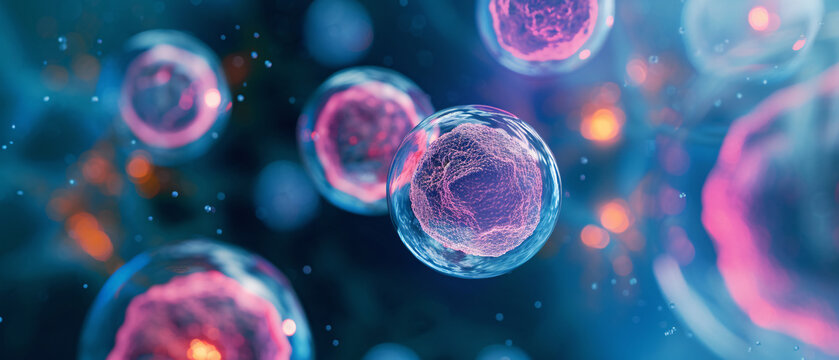 Embryonic Wonders Delve into the Microscopic Realm of Stem Cells with this Captivating View of Embryonic Stem Cells.
