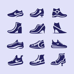 set of shoes icons