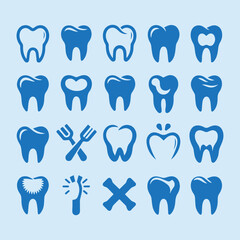 set of dental logo vector icon.