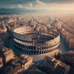 Foto op Canvas aerial view of the Roman coliseum in all its splendor © juan cesar