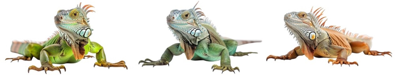Obraz premium Collection of PNG. Iguana isolated on a transparent background.