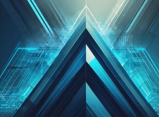 Obraz premium Blue geometric shape abstract technology background