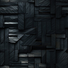  Black stone thin bricks seamless pattern. Repeating and looping background for print, banners, and wallpaper.
