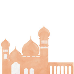 Watercolor islamic mosque