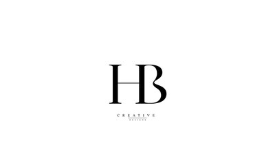 Alphabet letters Initials Monogram logo  HB