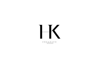 Alphabet letters Initials Monogram logo HK KH H K