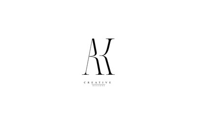 Alphabet letters Initials Monogram logo AK KA A K