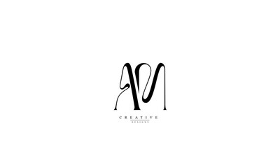 Alphabet letters Initials Monogram logo AM A M