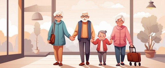 Fototapeta premium Digitally generated image of old character. Golden Wisdom, Celebrating World Older Person Day Concepts. with Respect, Reflection, and Resilience