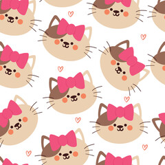 seamless pattern cartoon cats. cute animal wallpaper illustration for gift wrap paper