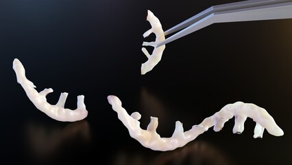 3d rendering of RNA modification with tweezers 