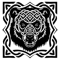 Obraz premium Bear face in celtic knot style 