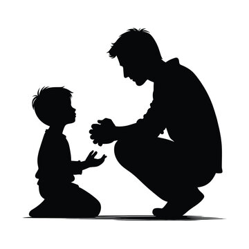 recommend clip art: Silhouette of Father and Son
