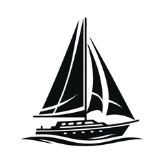 Fototapeta premium Silhouette of a Rowboat with Oars