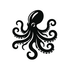 Fototapeta premium Octopus Silhouette with Tentacles