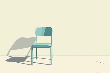 Minimalist Teal Chair Against a Plain Background: A Study in Simplicity and Design
