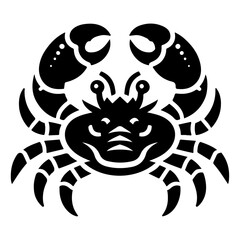 Crab vector icon, symbol, silhouette, black color silhouette