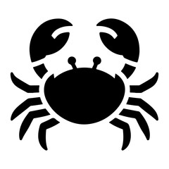 Crab vector icon, symbol, silhouette, black color silhouette
