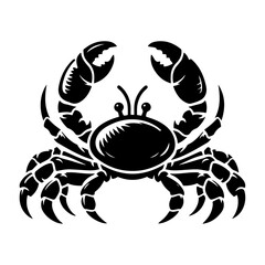 Crab vector icon, symbol, silhouette, black color silhouette
