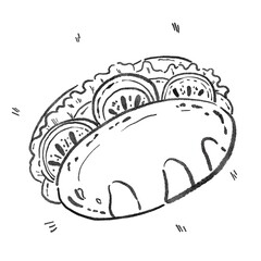 Artline illustrations painting icons images food cake bakery hamburger Ice cream