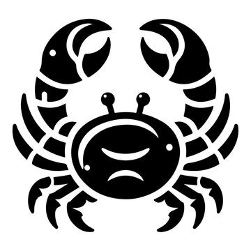Crab vector icon, symbol, silhouette, black color silhouette