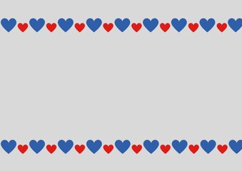 red blue hearts frame