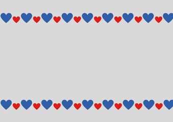 red blue hearts frame