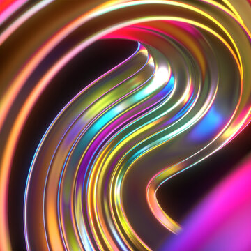 rainbow chrome iridescent 3d sweep