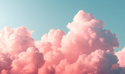 Pastel colored clouds and sky, Generative AI