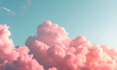 Pastel colored clouds and sky, Generative AI