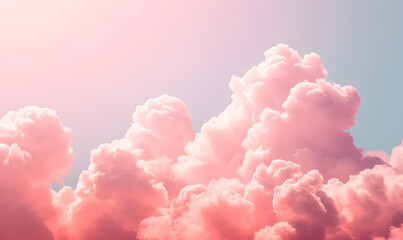 Pastel colored clouds and sky, Generative AI