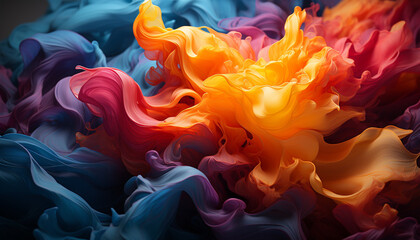 Abstract colors paint vibrant motion in a flowing wave generated by AI