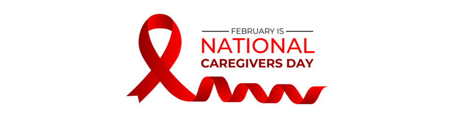 National Caregivers Day observed every year of 16th february. Vector health banner, cover, brochure, website, Ads, horizontal, flyer, poster and social medial template design. vector illustration