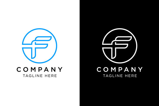 modern thin line F logo