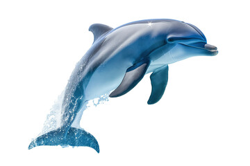 Fototapeta premium Cute dolphin jumping isolated on transparent background