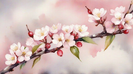 Obraz premium Cherry Blossom Magic A Closer Look at the Delicate Flowers on a Cherry Tree