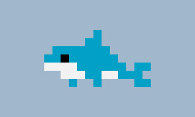 Dolphin dot illustration2-pixel art-