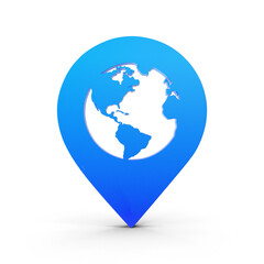 3D Blue Map PNG Pointer, Location Map Icon, Blue Texture, Blue location pin or navigation, Web location point, pointer, Grey Pointer Icon, Location symbol. GPS, travel, navigation, 