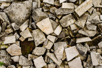 white natural stone debris