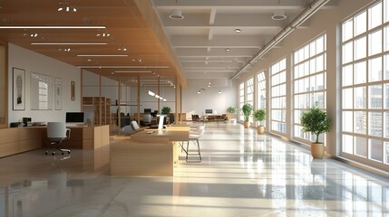 3d render free space interior design . office interior