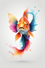 Obraz na płótnie Canvas goldfish. colorful goldfish digital illustration