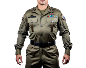 american soldier in uniform isolated on white/transparent background, cut out