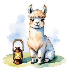 Llama St. Patrick s Day, green lucky clover saint patricks animation, watercolor clipart