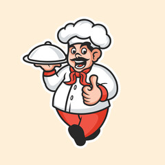 Chef mascot logo character illustration