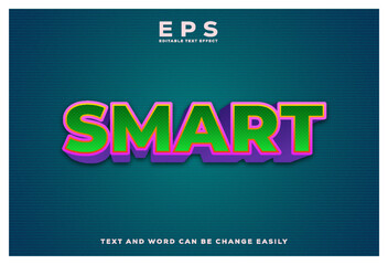 Fototapeta na wymiar smart 3D text effect template